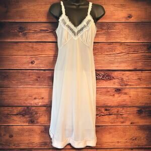 Vintage 1960s Seamprufe Pale Blush Pink Full Slip Dress Lingerie Sz 34 Nightgown